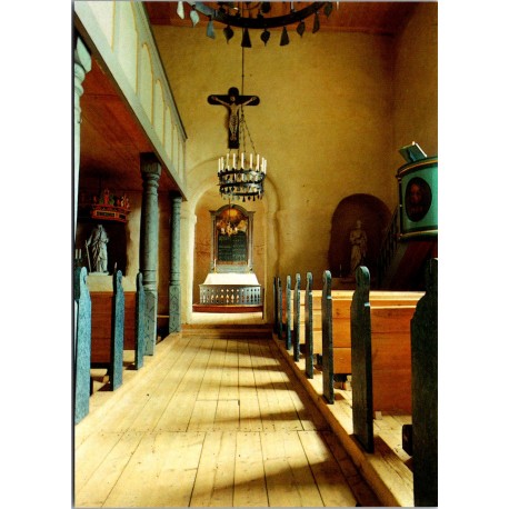 Seljord kirke - Interiør - Telemark - Postkort
