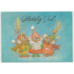 Gledelig Jul - Tre syngende mus - Postkort
