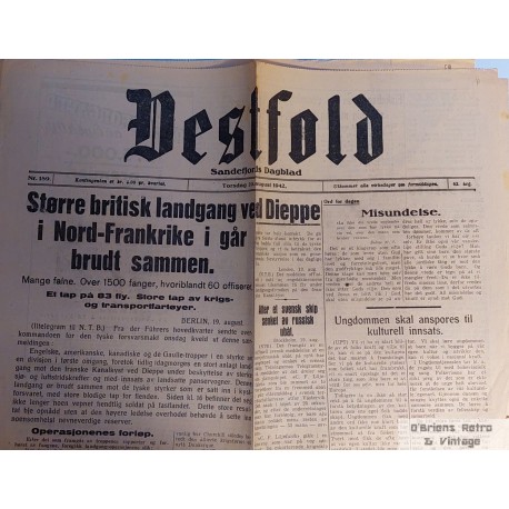 Vestfold - Sandefjords Dagblad - 1942 - 20. august - Avis
