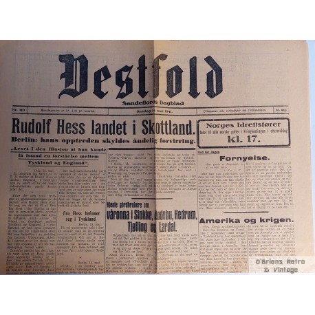 Vestfold - Sandefjords Dagblad - 1941 - 14. mai - Avis