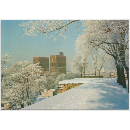 Oslo - Rådhuset om vinteren - Postkort