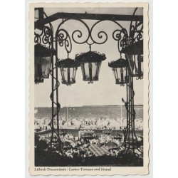 Lübeck-Travemünde Casino-Terrasse und Strand - Tyskland - Postkort
