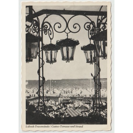 Lübeck-Travemünde Casino-Terrasse und Strand - Tyskland - Postkort