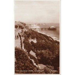 Zig-Zag Path & Pier, Folkestone - Coastal Cliff Scene - England - Postkort