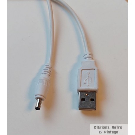 USB til DC-strømkabel – hvit