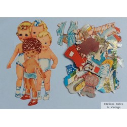 Diverse papirdukke-deler og glansbilder