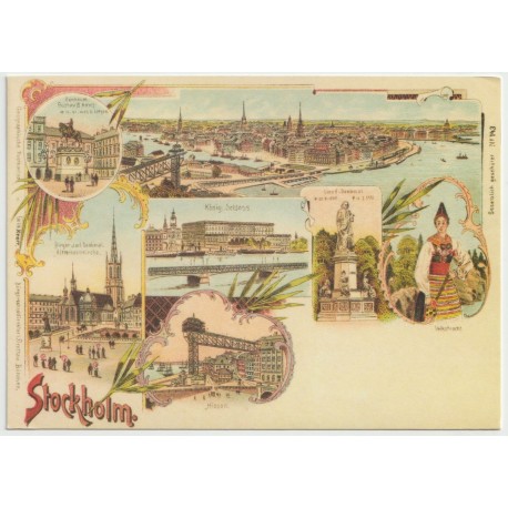 Gruss aus Stockholm - Nytrykk - Sverige - Postkort