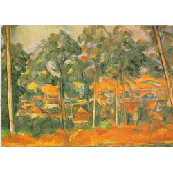Paul Cezanne - Village seen through Trees - Postkort