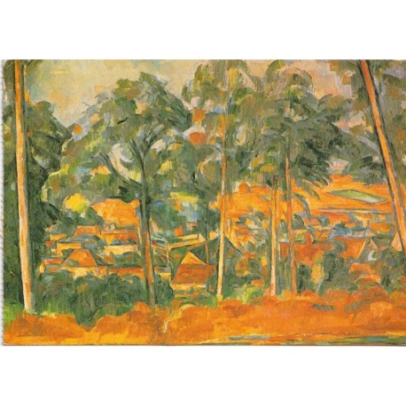 Paul Cezanne - Village seen through Trees - Postkort
