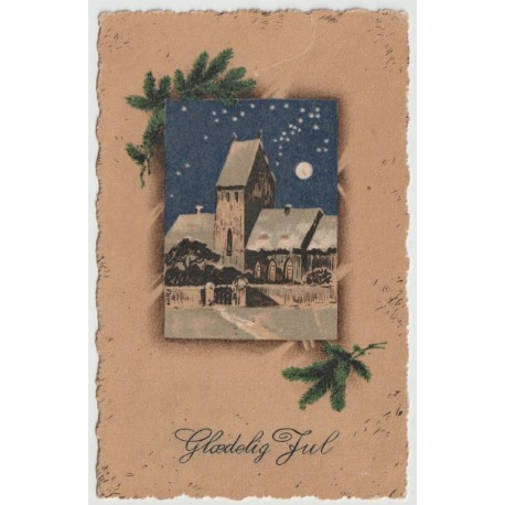 Glædelig Jul - Kirke - Stpl. Kristiania 1919 - Postkort