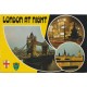 London at Night - Tower Bridge - Piccadilly Circus - England - Postkort
