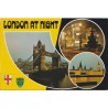 London at Night - Tower Bridge - Piccadilly Circus - England - Postkort