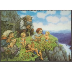 Trollrike - Familieutflukt - Etter Rolf Lidberg - Postkort