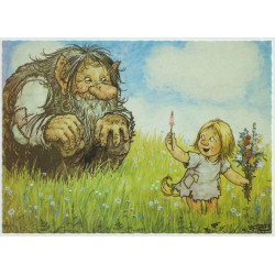 Trollrike - Blomsterenga Etter tegning av Rolf Lidberg - Postkort