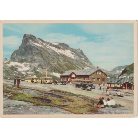 Trollstigheimen Romsdal med biler og busser - Postkort