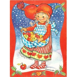 Susanna Hartmann - Nissejente med epler - Postkort