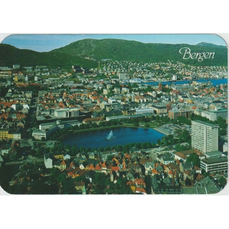Bergen - Oversiktsfoto over byen - Postkort