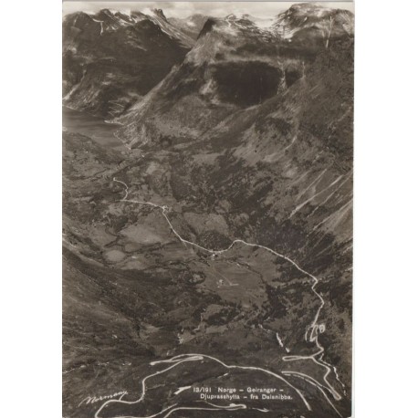 Geiranger - Djupvasshytta fra Dalsnibba - Postkort