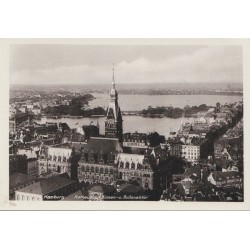 Hamburg - Rathaus - Binnen- und Außenalster - Tyskland - Postkort