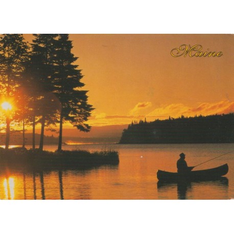 A beautiful lake Sunset in inland Maine - USA - Postkort
