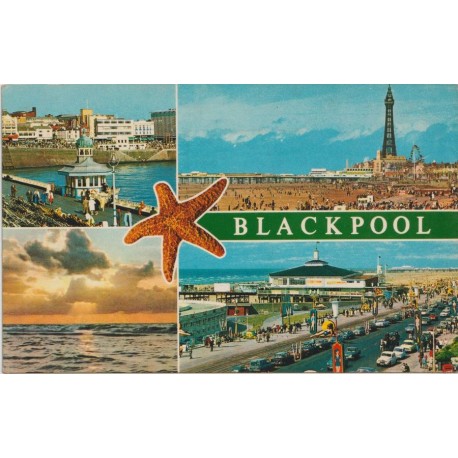 Blackpool - North Pier - Sunset - England - Postkort