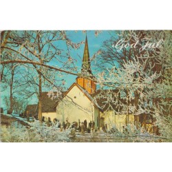 Haslum kirke - Akershus - God Jul - Postkort