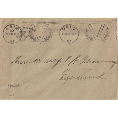 Postverket - Postsak nr. 8 - Konvolutt 1941 - Brev