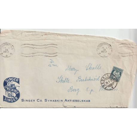 Singer Co. Symaskin Aktieselskab - Fredrikstad - Brev