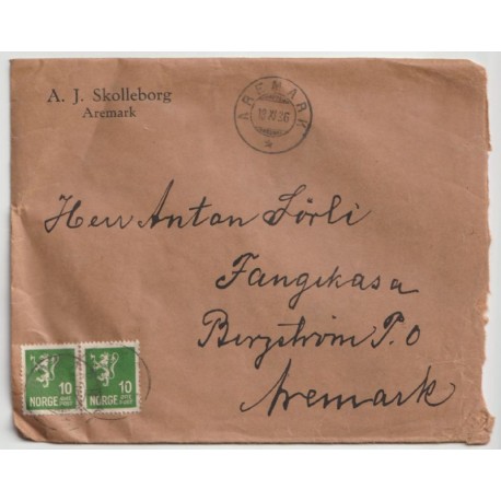 A. J. Skolleborg - Aremark - Brev