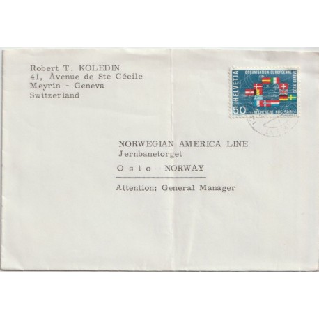 Sendt til Norwegian American Line Oslo - Brev