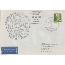 DDR Luftpost - Berlin til Eureka, N.W.T., Canada - 1989 - Brev