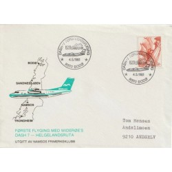 Første flyging med Widerøe's Dash 7 - Helgelandsruta - Brev