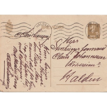 Brevkort - 1934 - Stemplet Halden