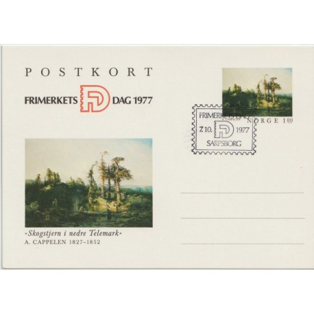 Frimerkets dag 1977 - Postkort - Stemplet Sarpsborg