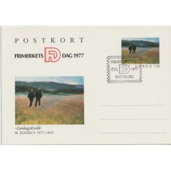 Frimerkets dag 1977 - Postkort - Stemplet Sarpsborg