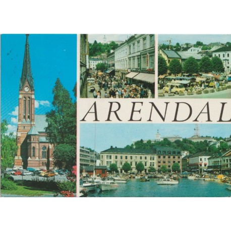 Arendal - Kirke - Torg - Aust-Agder - Postkort