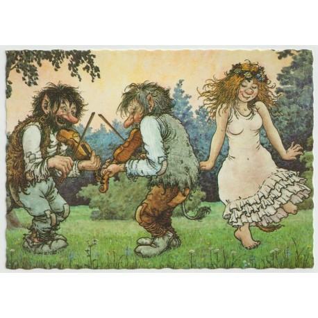 Trollrike - Midtsommerdansen - Etter original Rolf Lidberg - Postkort