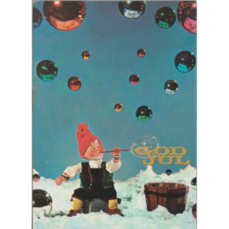 Ivo Caprino - God Jul - Nisse blåser bobler - Postkort