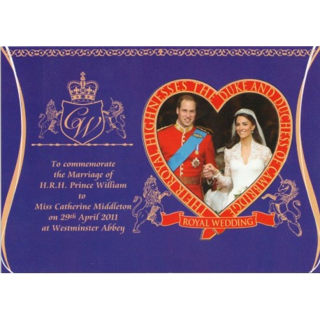HRH Prince William and Miss Catherine Middleton - Royal Wedding - Postkort