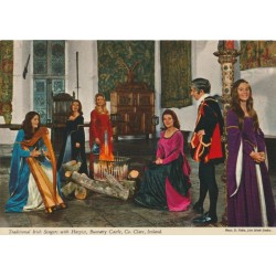 Traditional Irish Singers with Harpist - Bunratty Castle - Ireland - Postkort