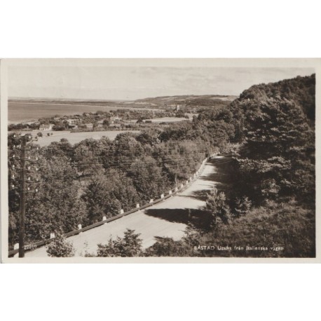 Båstad fra Italienska vägen - Landskap og kirke - Sverige - Postkort