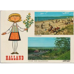 Halland - Stranden - Utsikt från Hallandsåsen - Sverige - Postkort