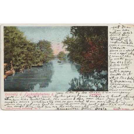 Ronneby å. Lycksalighetens ö - 1904 - Sverige - Postkort