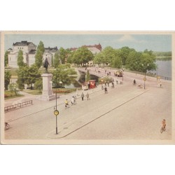 Karlstad - Residenstorget med Carl IX statyn - Sverige - Postkort