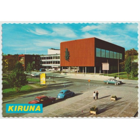 Kiruna med biler - Sverige - Postkort
