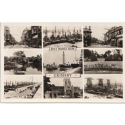 Best Wishes from Grimsby - Collage - England - Postkort