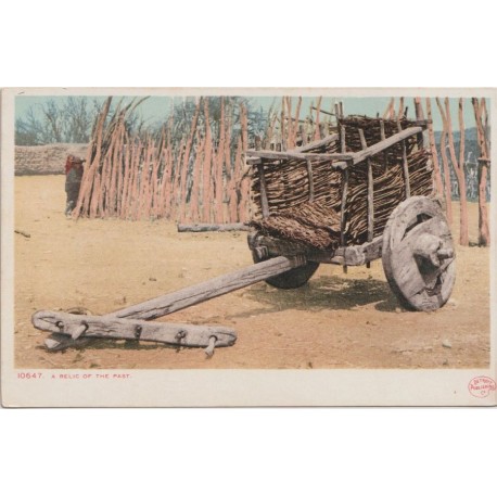 A Relic of the Past - Wooden Wagon - Detroit Publishing - Postkort