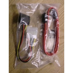Kabel: SATA: 1 x Serial ATA og 1 x IDE til Serial ATA strøm